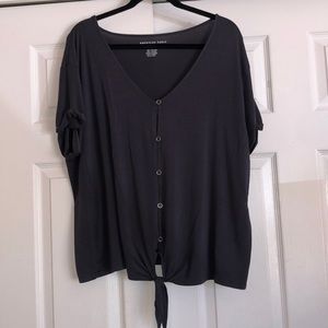 American Eagle Navy Button Down Top